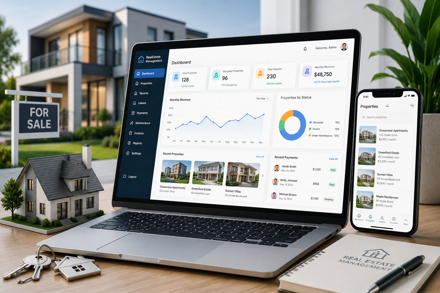Modern real estate architectural asset presentation